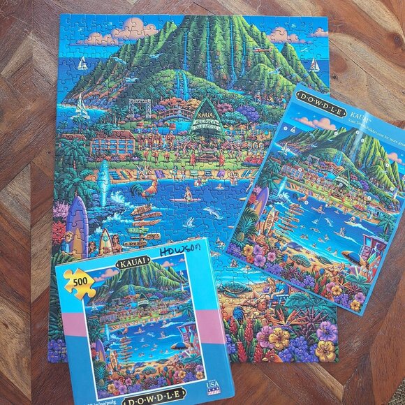 Dowdle Kauai 500 Piece Jigsaw Puzzle Bright Island Paradise Illustration Hawaii‎ - Picture 1 of 11